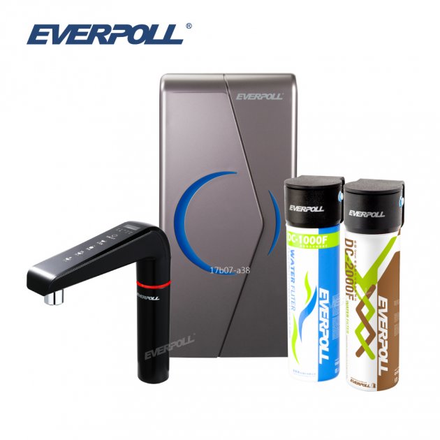 EVERPOLL廚下型雙溫UV觸控飲水機搭配雙道守護升級全效淨水器(EVB-298-E+DCP-3000) 提供免費到府基本安裝服務 1