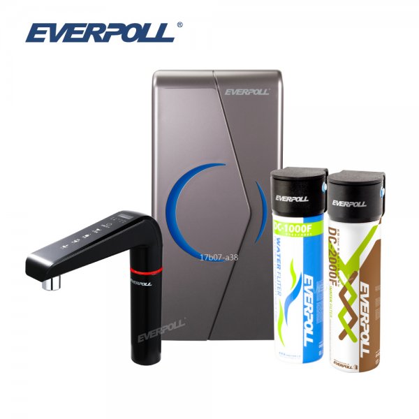 EVERPOLL廚下型雙溫UV觸控飲水機搭配雙道守護升級全效淨水器(EVB-298-E+DCP-3000) 提供免費到府基本安裝服務